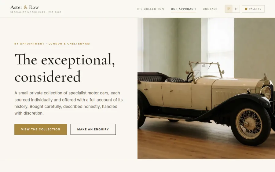 Aster & Row homepage preview